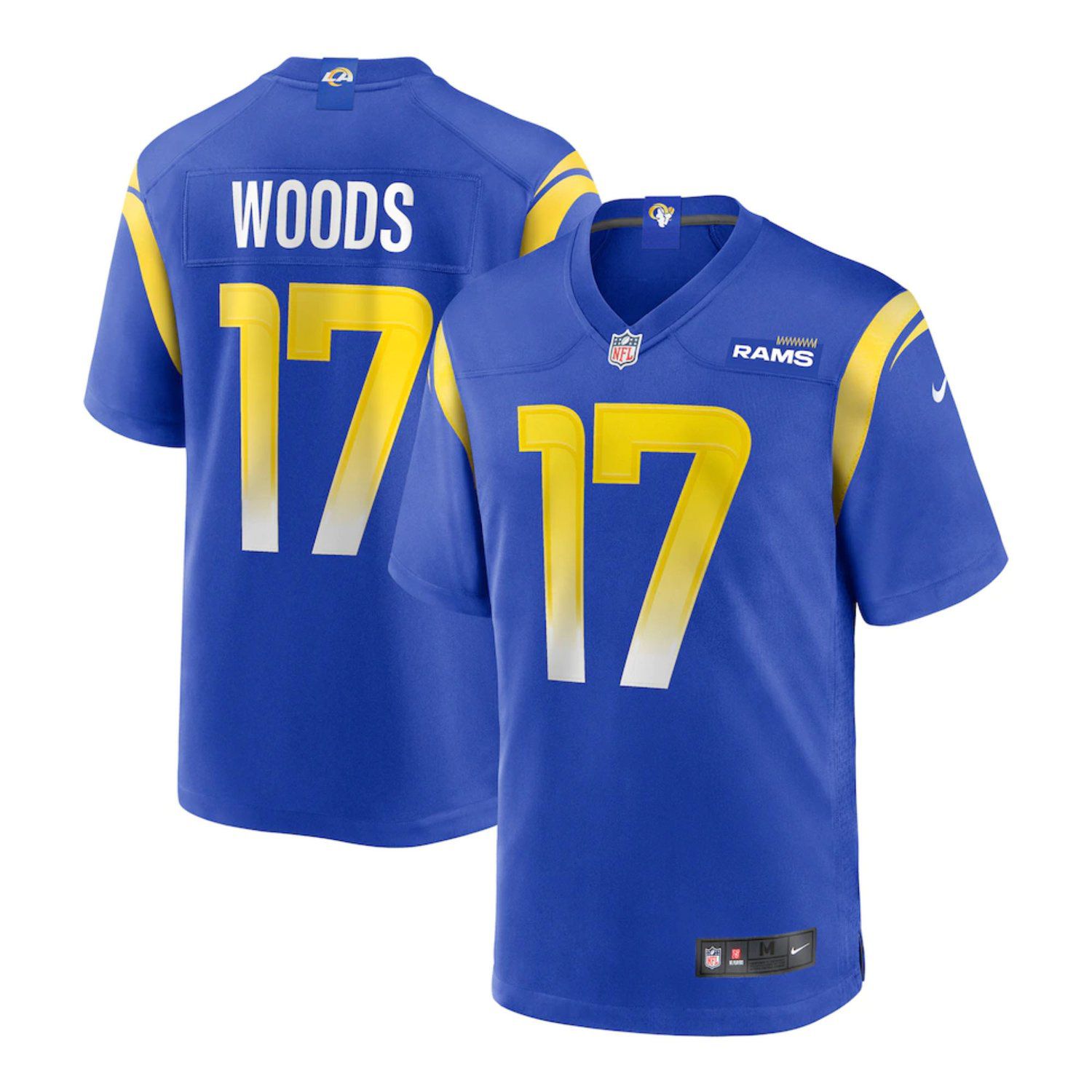 Men Los Angeles Rams #17 Woods Robert Nike Royal Game NFL Jersey